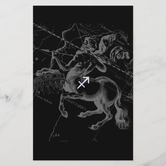 クロム射手座〔占星術の〕十二宮図サインヘベリウス1690 便箋 (正面)