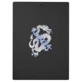 クロム東洋のスタイルのドラゴンの黒のスネークスキンのプリント クリップボード (裏面)