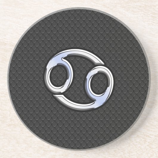 クロム様がん〔占星術の〕十二宮図のシンボルのヘビスタイル コースター (正面)