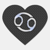 クロム様がん〔占星術の〕十二宮図のシンボルのヘビスタイル ハートシール (正面)