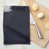 クロム様メープルリーフ炭素繊維プリント キッチンタオル (四つ折り)