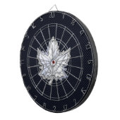 クロム様メープルリーフ炭素繊維プリント ダーツボード (正面右)