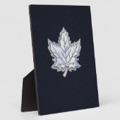 クロム様メープルリーフ炭素繊維プリント フォトプラーク (側面)