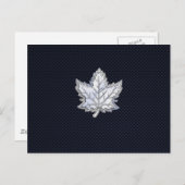 クロム様メープルリーフ炭素繊維プリント ポストカード (正面/裏面)