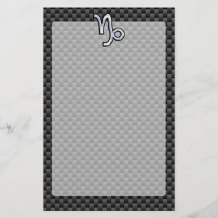 クロム様山羊座サインブラックカーボン繊維 便箋