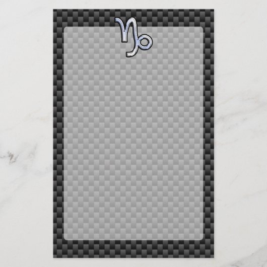 クロム様山羊座サインブラックカーボン繊維 便箋 (正面)