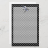 クロム様山羊座サインブラックカーボン繊維 便箋 (正面/裏面)