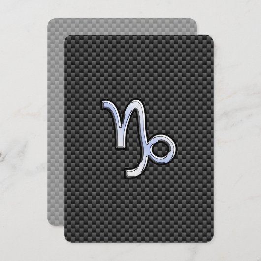 クロム様山羊座〔占星術の〕十二宮図サインオンカーボンファイバー (正面/裏面)