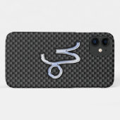 クロム様山羊座〔占星術の〕十二宮図サインオンカーボンファイバー Case-Mate iPhoneケース (裏面(横))