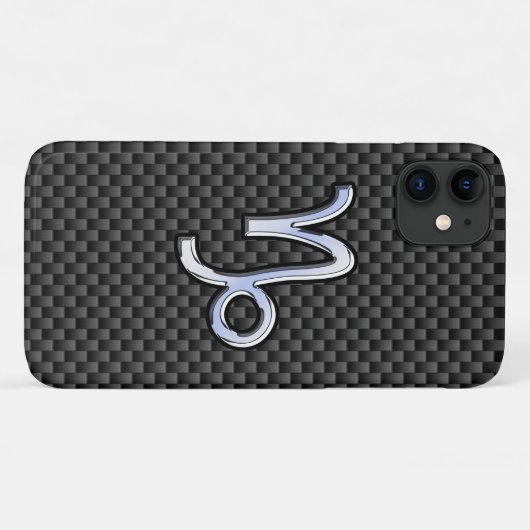 クロム様山羊座〔占星術の〕十二宮図サインオンカーボンファイバー Case-Mate iPhoneケース (裏面(横))