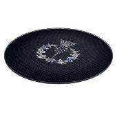 クロム様炭素繊維プリントスコティッシュチスル カッティングボード (角)