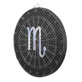 クロム様蠍座〔占星術の〕十二宮図標識炭素繊維プリント ダーツボード (正面右)