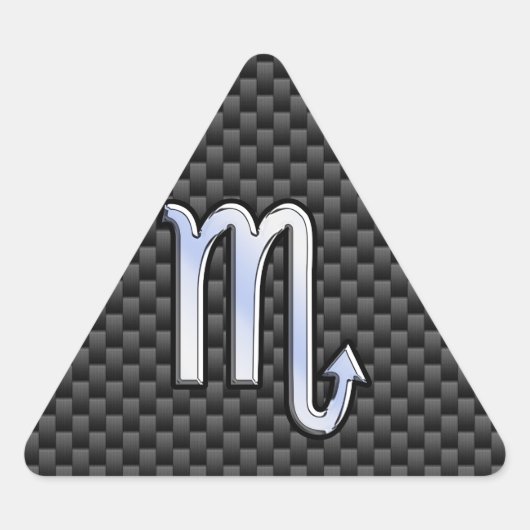 クロム様蠍座〔占星術の〕十二宮図標識炭素繊維プリント 三角形シール (正面)
