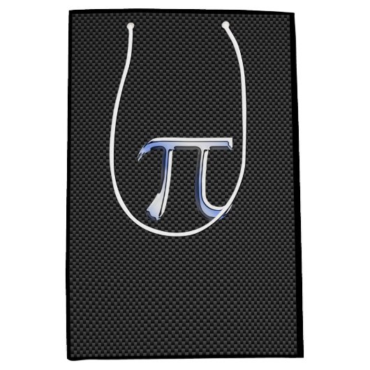 クロム様Piシンボル炭カーボンファイバープリント ミディアムペーパーバッグ (正面)