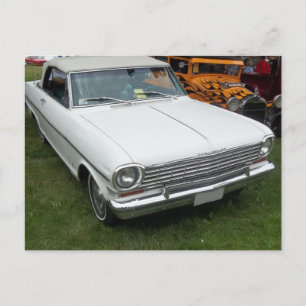 クロム正面図の白いchevy 1963年の新星 ポストカード