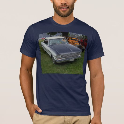 クロム正面図の白いchevy 1963年の新星 tシャツ (正面)