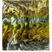 クロム液状金属金ゴールド銀カッコいい シャワーカーテン (正面)