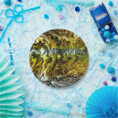 クロム液状金属金ゴールド銀クールパーティー ペーパープレート (パーティー)