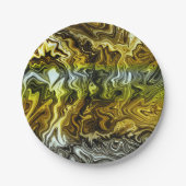 クロム液状金属金ゴールド銀クールパーティー ペーパープレート (正面)