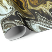 クロム液状金属金ゴールド銀クールパーティー ラッピングペーパー (ロールコーナー)