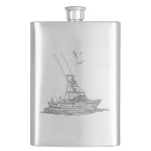 クロム深海のFishinの航海のなプリント フラスク (正面)