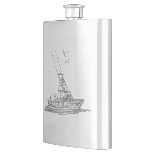 クロム深海のFishinの航海のなプリント フラスク (左)