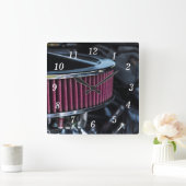 クロム空気取り込み壁クロック スクエア壁時計 (ホーム)