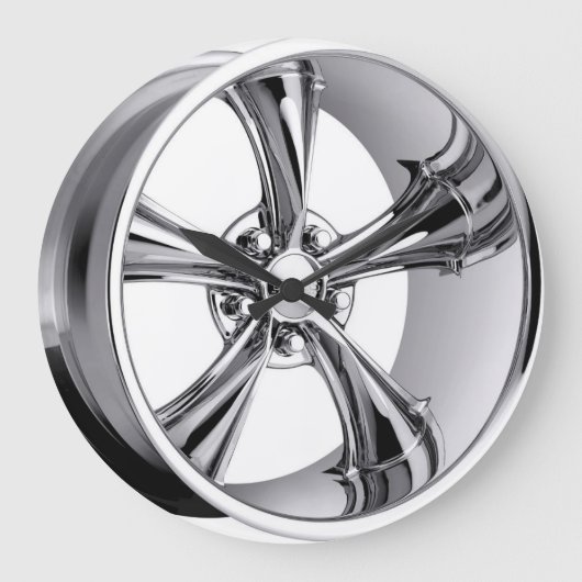 クロム縁 ラージ壁時計 (正面)