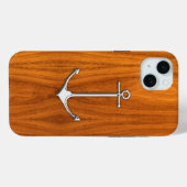 クロム航海のいかりオンチークウッド Case-Mate iPhoneケース (裏面 (横))