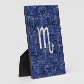 クロム蠍座〔占星術の〕十二宮図サインオンネイビーブルー迷彩柄 フォトプラーク (側面)