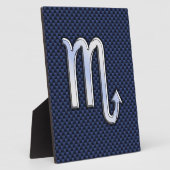 クロム蠍座〔占星術の〕十二宮図サインオンブルーカーボンファイバー フォトプラーク (側面)