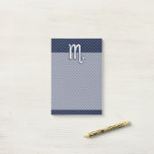 クロム蠍座〔占星術の〕十二宮図サインオンブルーカーボンファイバー ポストイット (デスク上)