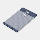 クロム蠍座〔占星術の〕十二宮図サインオンブルーカーボンファイバー ポストイット (アングル)