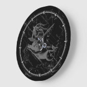 クロム調山羊座〔占星術の〕十二宮図サインオンヘベリウス1690 ラージ壁時計 (傾斜)
