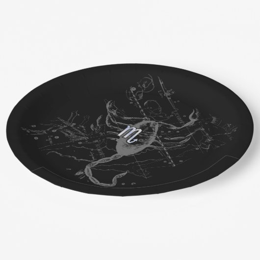 クロム調蠍座〔占星術の〕十二宮図サインオンヘベリウスデコール ペーパープレート (アングル)