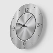 クロム銀鋼 ラージ壁時計 (傾斜)