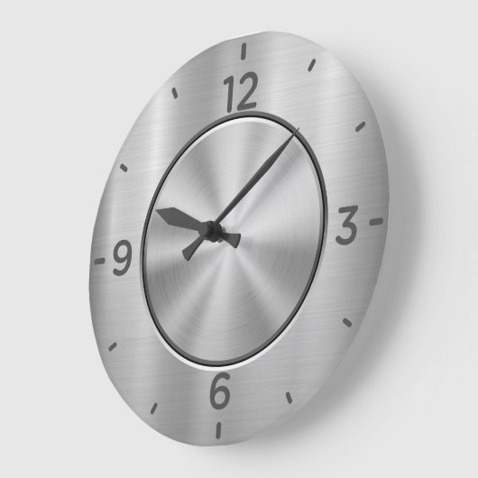 クロム銀鋼 ラージ壁時計 (傾斜)