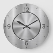 クロム銀鋼 ラージ壁時計 (正面)