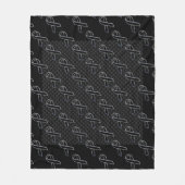 クロム黒いリボンの認識度カーボン繊維 フリースブランケット (正面)