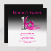 クロム&キャンディピンクスイート16 招待状 (正面/裏面)