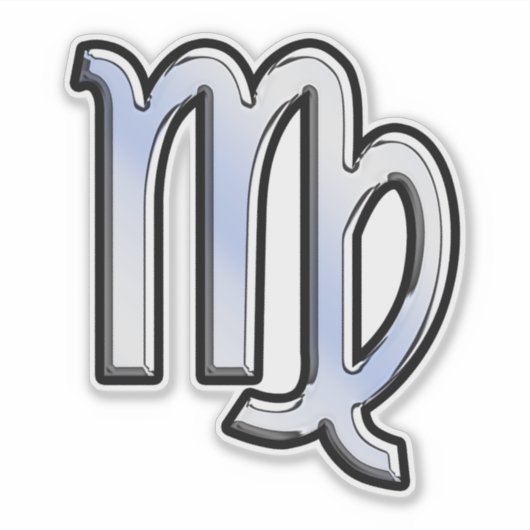 クロム《星座》乙女座〔占星術の〕十二宮図サインオンスネークスキンスタイル シール (正面)