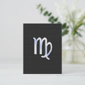 クロム《星座》乙女座〔占星術の〕十二宮図サインオンスネークスキンスタイル ポストカード (スタンド正面)