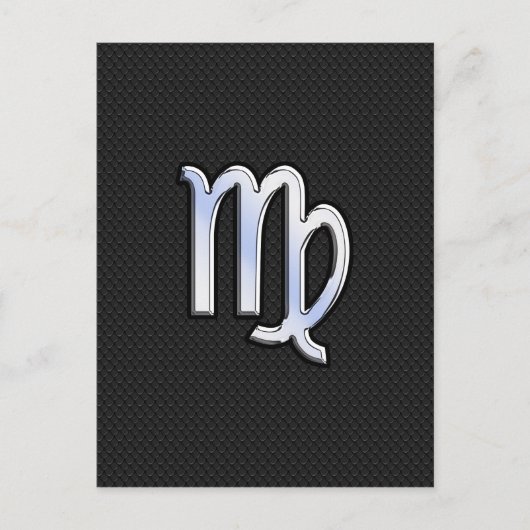 クロム《星座》乙女座〔占星術の〕十二宮図サインオンスネークスキンスタイル ポストカード (正面)