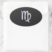 クロム《星座》乙女座〔占星術の〕十二宮図サインオンスネークスキンスタイル 楕円形シール (バッグ)