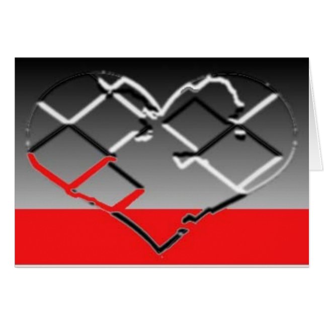 クロム、黒及び赤のハート (正面横)