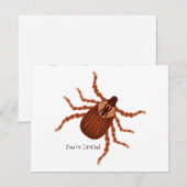 クロリーリアリスティックのティックイラストレーション 招待状 (正面/裏面)