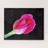 クロリ独身のンティアの詩の黒のピンクのバラ開花 ジグソーパズル (横)