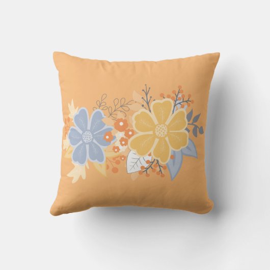 クロロフォームピーチグレイフローラ花装飾用クッション クッション (裏面)