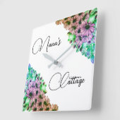 クロロフルフローラナナコテージ スクエア壁時計 (傾斜)