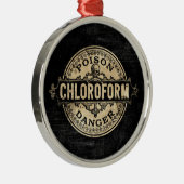 クロロホルムヴィンテージスタイル毒ラベル メタルオーナメント (右)